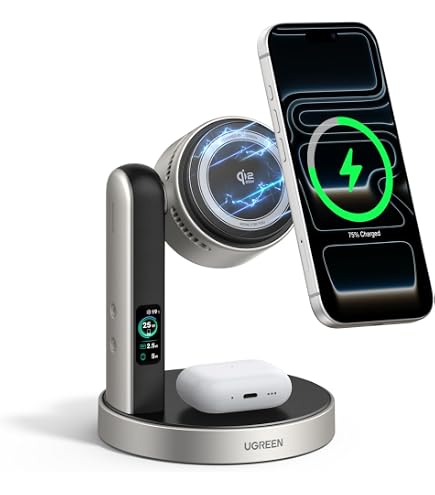Amazon.co.jp: THREEKEY Qi2認証ワイヤレス充電器3in1マグネット式15W